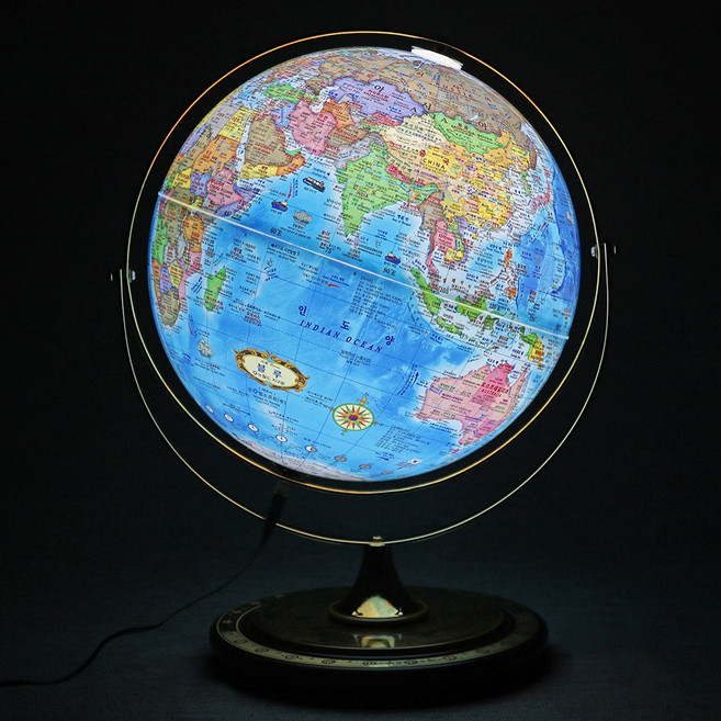 맵소프트 30cm 타임 원목 조명 별자리 지구본 360도 공전 세계시차 학습용, 1번_30cm 블루 타임 원목 조명 지구본