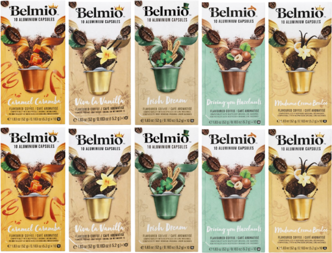 벨미오 캡슐커피 플레이버 100개입 아라비카 아메리카노 에스프레소 라떼 커피 원두, 1세트