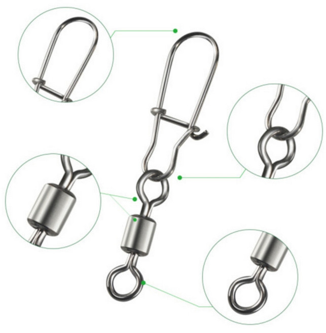 스냅 핀 도래 낚시 바늘 줄 회전 커넥터 사이즈선택, 1개