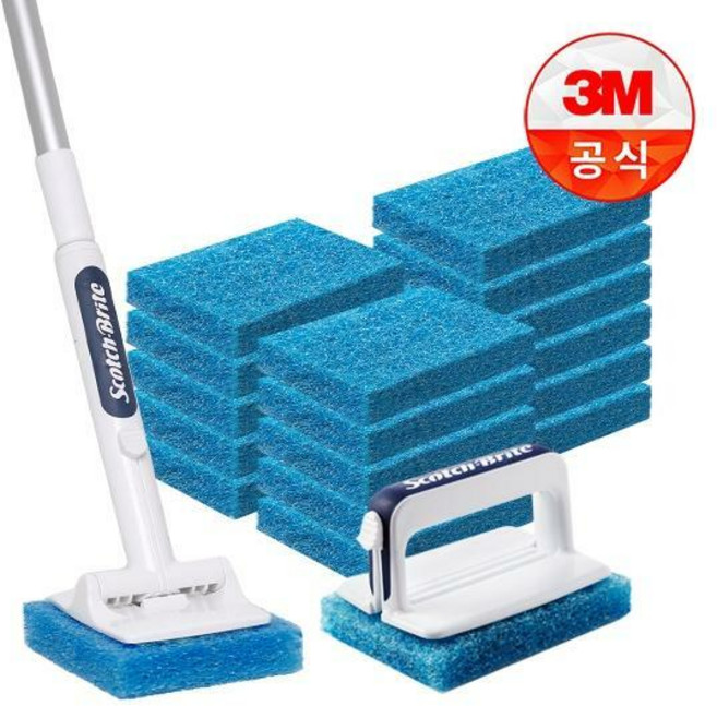 [3M]크린스틱 뉴올인원 욕실청소용 핸들+롱핸들+리필18입, 1개