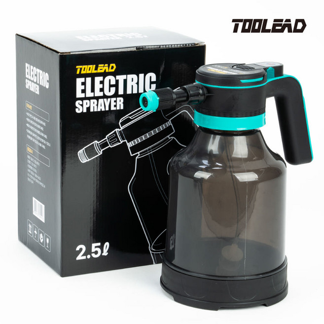 툴리드 자동압축분무기 2.5L 전동식 무선 스프레이 안개분사 세차 농약 살포기 원예용 충전용 폼건, 1개