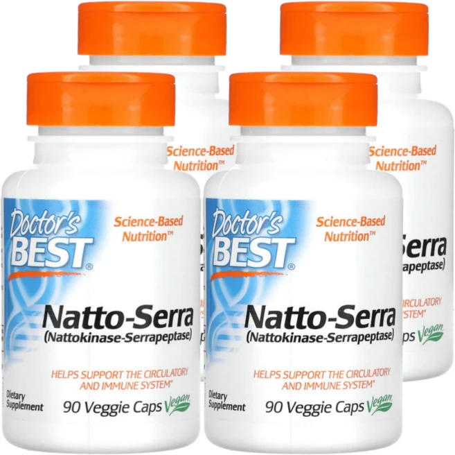닥터스베스트 낫토-세라 90 x 4 식물성 캡슐 칼슘 나토키나제 Serrapeptase, 4개, 90정 - 쿠팡