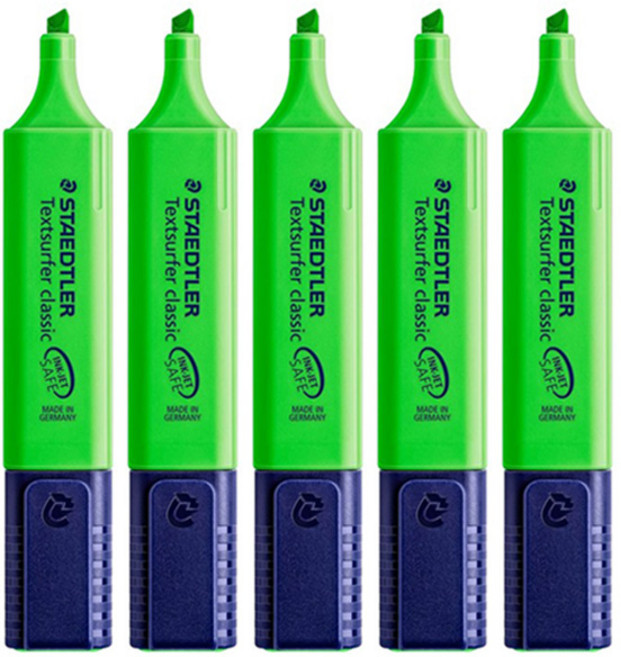 스테들러 텍스트서퍼 클래식 364 형광펜 (1.0~5.0mm), 5.그린, 5개입, 1개