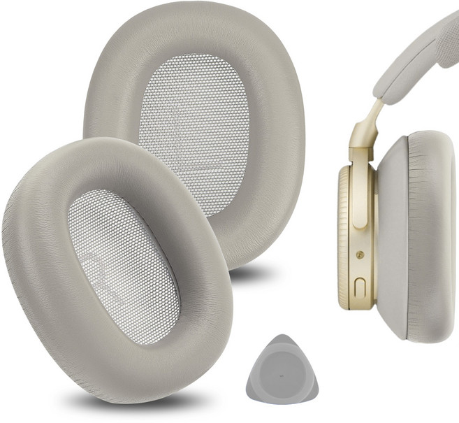 Geekria 엘리트 양가죽 교체 이어패드 Bang & Olufsen Beoplay H100 헤드폰 이어쿠션 호환 수리 부품, 모래시계 모래, 1개, EJZ438