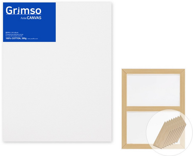 그림소 면천 아크릴 유화 대형 두꺼운 캔버스 15호 15F 정왁구 무지 사이즈 액자