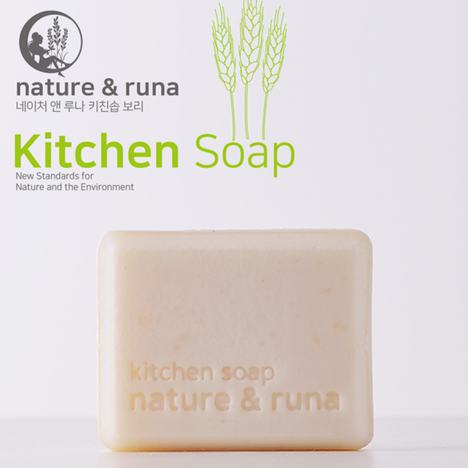 네이처앤루나 키친솝 보리 설거지비누 주방비누 천연주방비누 CP주방비누, 1개