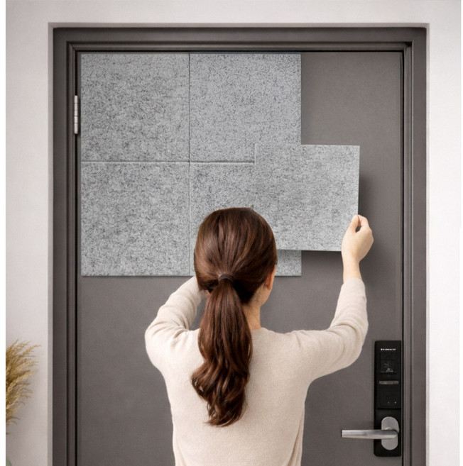 아보하 현관문 방음재 접착 흡음재, 12개, 그레이