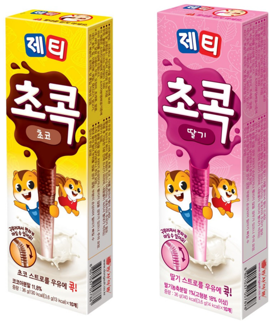 제티 초콕 딸기 초코 세트 (딸기맛 10개입 + 초코맛 10개입), 3.6g, 2개