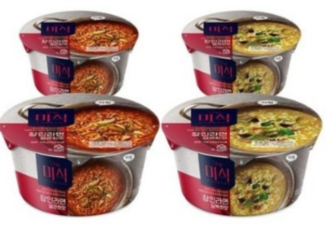 더미식 장인라면 컵 담백한맛 6개 + 얼큰한맛 6개 총12개, 12개