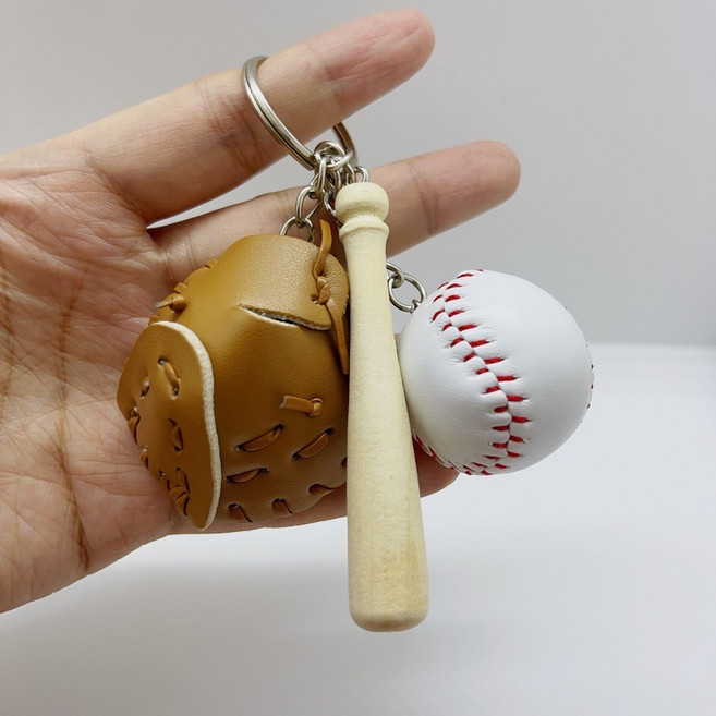 潮牌球鞋吊飾鑰匙圈 運動吊飾, 棒球-卡其, 1個