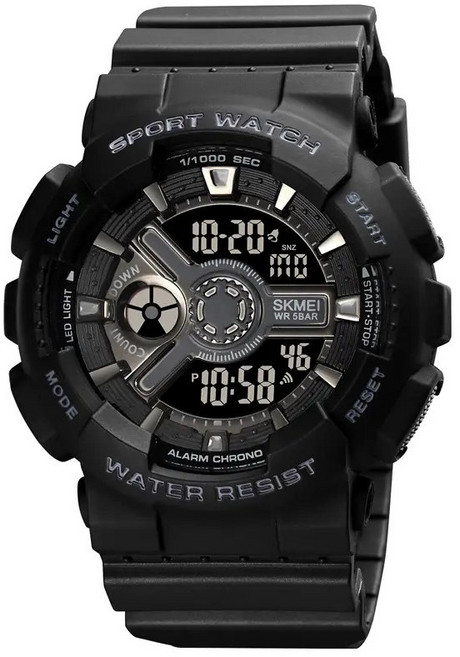 LTS 디지털 스포츠 멀티펑션 PU 스트랩 방수 전자 손목시계