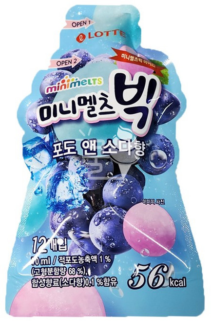 [DND] 롯데)) 미니멜츠 빅구슬 포도앤소다 24개, 120ml