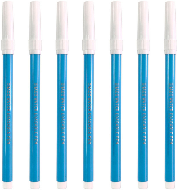 수용성 차코 수성펜 원단 챠코펜, 7개, 블루