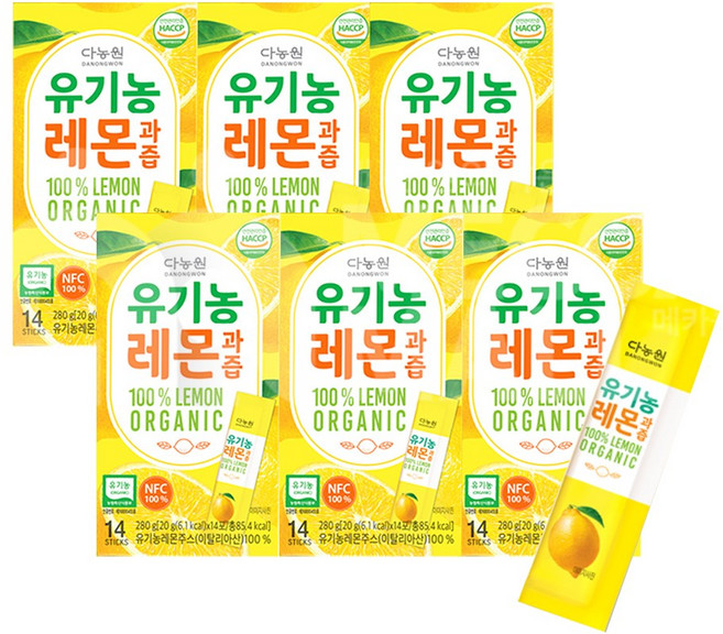 다농원 유기농 레몬과즙, 20g, 6개, 14개입