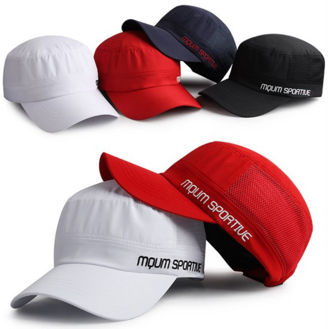 남녀공용 MQUM 메쉬 군모 라운딩 골프모자/빅사이즈 밀리터리 연예인 패션 대두모자 볼캡 캡, MQUM 메쉬 군모-블랙, 1개