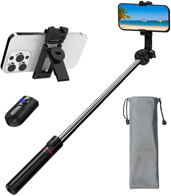 알파믹 핸드폰 셀카봉 블루투스 미니 삼각대 휴대폰 거치대 셀피스틱, 1개