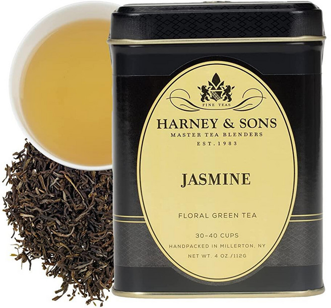 Harney & Sons 자스민 루즈 티 118.3ml(4온스) 틴 케이스, 118.3ml