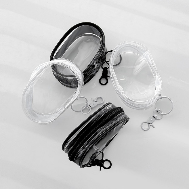 (1+1할인) pvc 투명 미니 키링 파우치