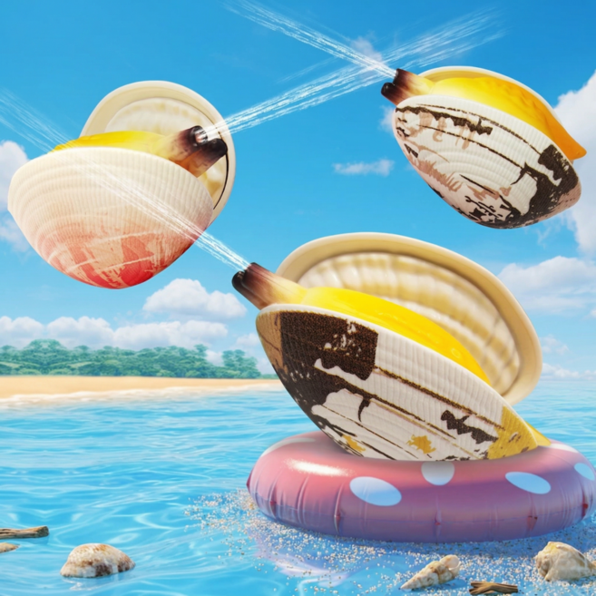 특이한 모양 바지락 조개 물총, 혼합, 1개