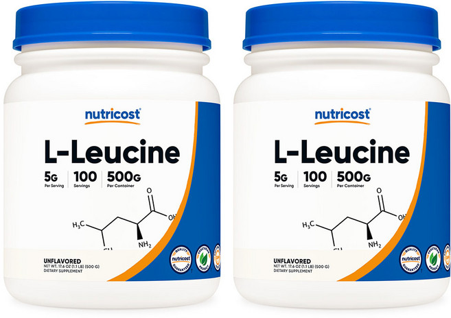 뉴트리코스트 L-류신 언플레이버드 글루텐 프리, 2개, 500g
