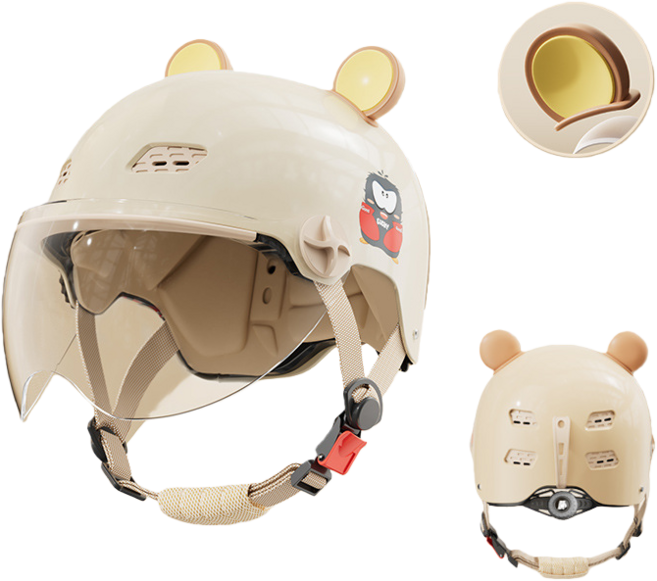 JODDA 아동 헬멧 3C 인증 3-16세 전동차 헬멧 안전모 어반 헬멧, 베이지