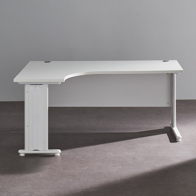 NEW 퍼즐 ㄱ자 사무용책상 1400, 우형 화이트프레임, 화이트, 선택:우형 화이트프레임 / 선택2:화이트