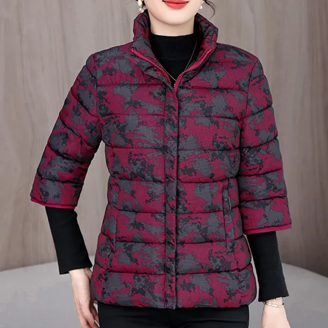 50대 60대 여성 스탠드넥 7부 웰론 패딩 조끼 베스트 따뜻한 겨울 패딩 자켓