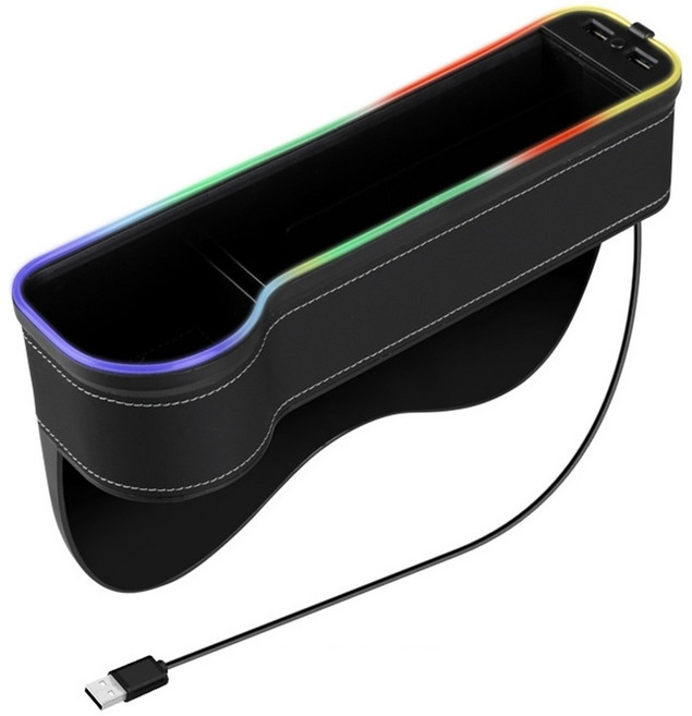 클리커스 차량용 멀티 틈새 수납 컵홀더형 QC3.0 USB 충전 사이드 포켓 CK-K400, 블랙(운전석), 1개