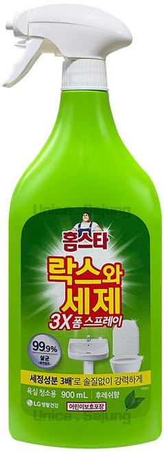 홈스타 락스와 세제 3X 폼스프레이 후레쉬 욕실청소용, 900ml, 1개