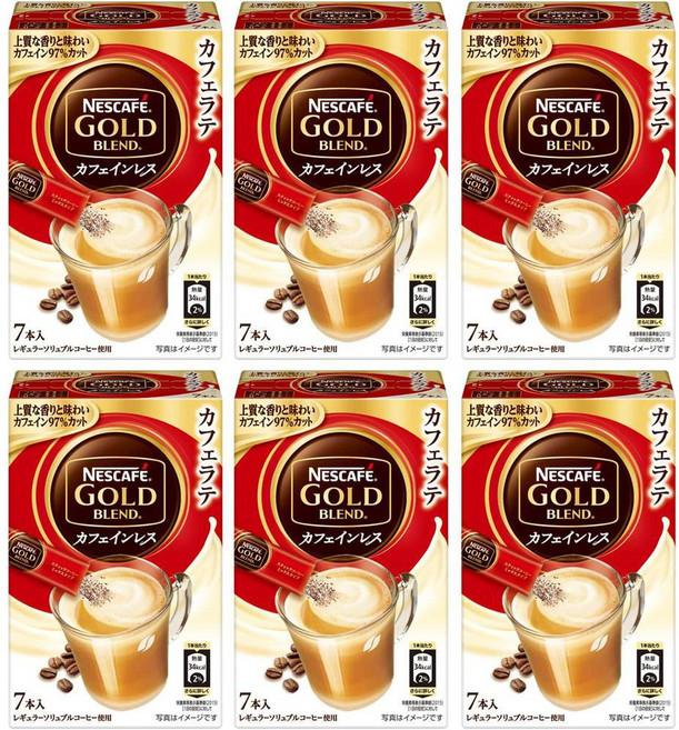Nescafe CCM 일본직구 묶음 구매 네스카페 골드 블렌드 카페인 없는 스틱 커피 7P x 6박스, 사이즈