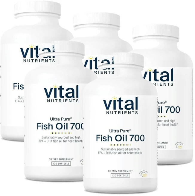 바이탈 뉴트리언츠 울트라퓨어 피쉬오일700 소프트젤 Vital Nutrients Ultra Pure Fish Oil, 120정, 5개 - 쿠팡