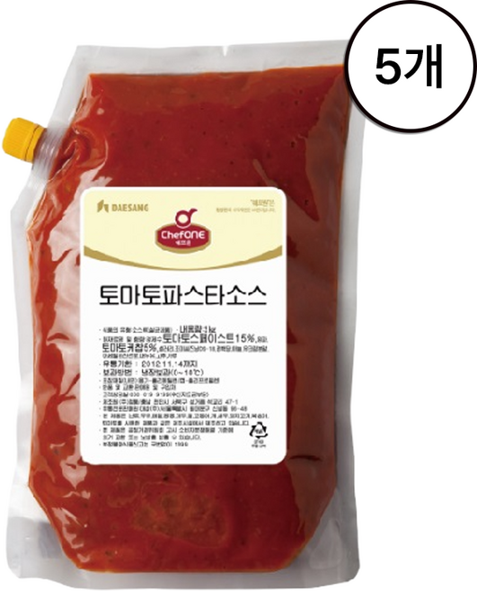 쉐프원 토마토 파스타소스 2kg, 5개