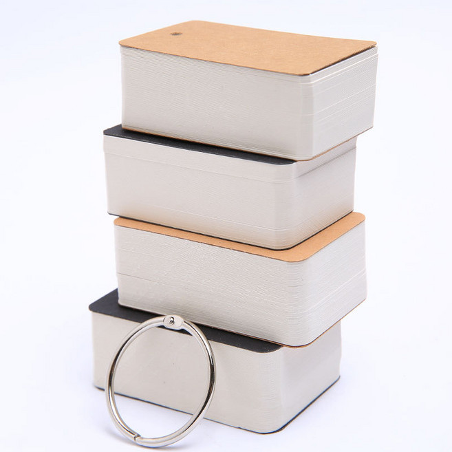 글리노 영어 중국어 일본어 외국어 암기 미니 카드 링 단어장 세트, 10개, 화이트