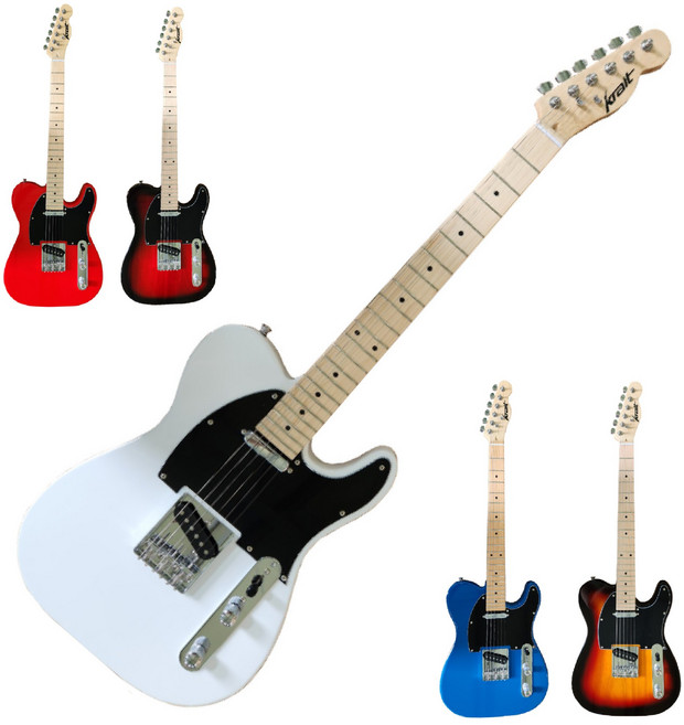 krait 입문용 일렉기타 텔레캐스터 전자기타 초보자 중급자, 투톤썬버스트, 1개