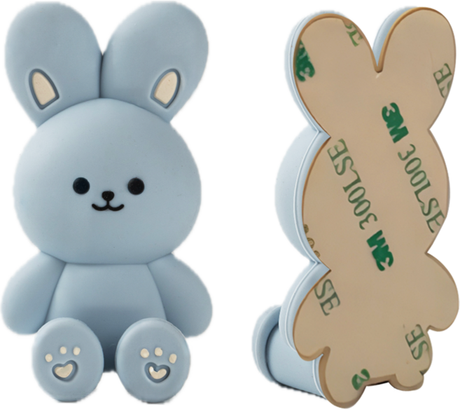 낀토 실리콘 칫솔걸이 무타공 벽걸이 홀더, 스카이블루,3m스티커형, 1개