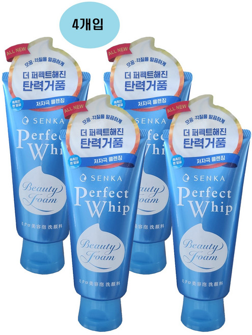 센카 퍼펙트 휩 페이셜 워시, 120g, 4개