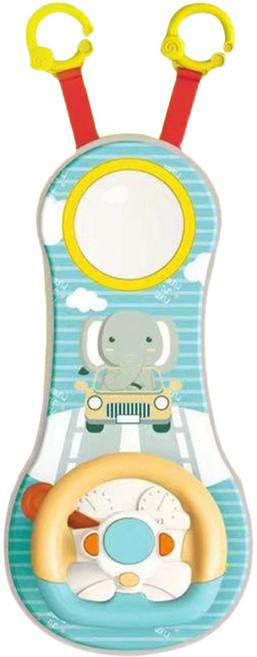 JoyBaby 可掛式汽車後座兒童方向盤玩具, 大象款-車載仿真模擬器方向盤, 1個