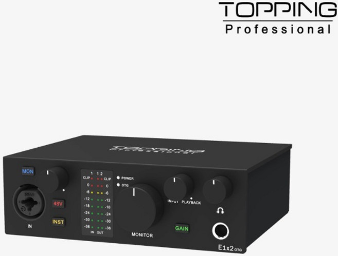 토핑 TOPPING E1x2 OTG USB 오디오 인터페이스 Android iOS 호환, E1x2 OTG블랙