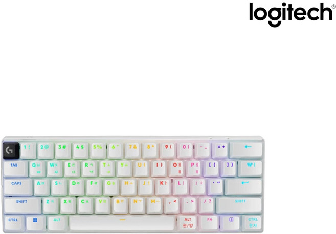 로지텍 PRO X 60 LIGHTSPEED 게이밍 키보드, 화이트 리니어, YR0090, 적축