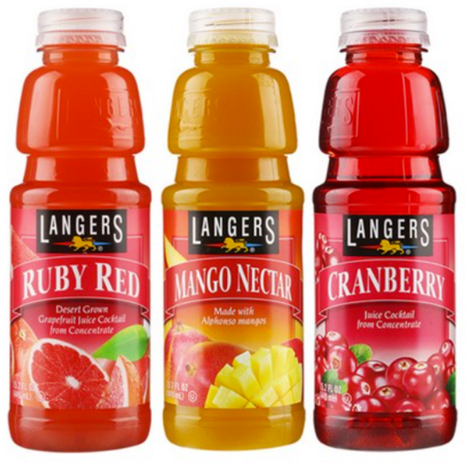 랭거스 449ml 혼합 (랭거스 망고 + 크랜베리 + 루비레드 자몽 ), 6개