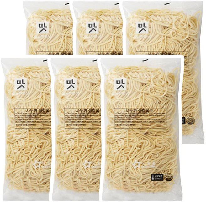 아워홈 사누끼 생칼국수, 6개, 1kg