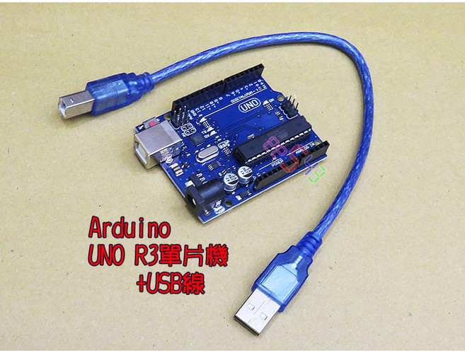 Arduino UNO R3 單晶片開發板 含USB線 ATmega328p 學生實驗教學適用, 1個