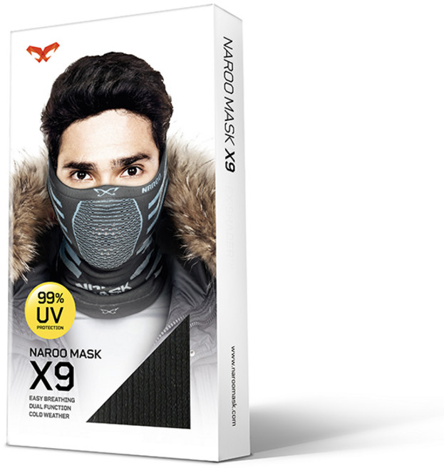 나루 겨울용 레저스포츠 기능성 마스크 X9, X9(블랙/스카이)