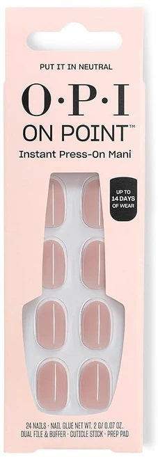 OPI On Point Put it in Neutral | Short Round Soft Nude Beige Pink Press Nails 24 Count with Nail G, Put it in Neutral | Soft Nude - 쿠팡
