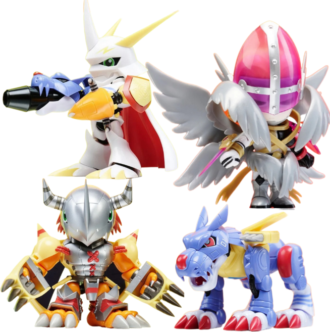 프라바코 디지몬 어드벤처 VOL1 워그레이몬 메탈가루몬 홀리엔젤몬 오메가몬, 1세트