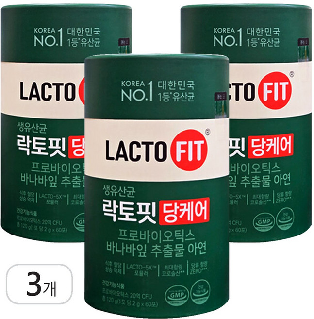 종근당 락토핏 당케어 혈당 유산균, 120g, 3박스