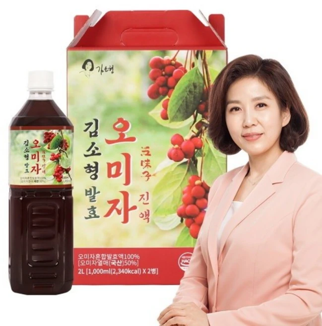 순수한삼 김소형 발효 오미자진액 1000ml 선물 세트, 2L, 1박스 - 쿠팡
