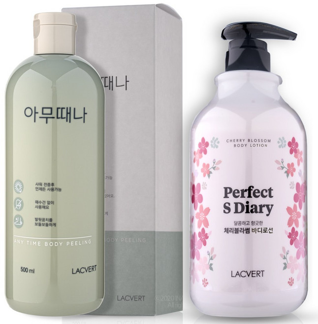라끄베르 아무때나 때필링 바디 각질관리 500ml + 바디로션 1L