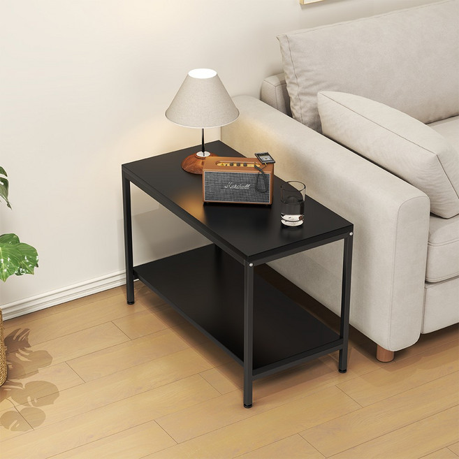 소하임 미니멀 협탁 사이드 테이블, 40 x 80cm, 블랙