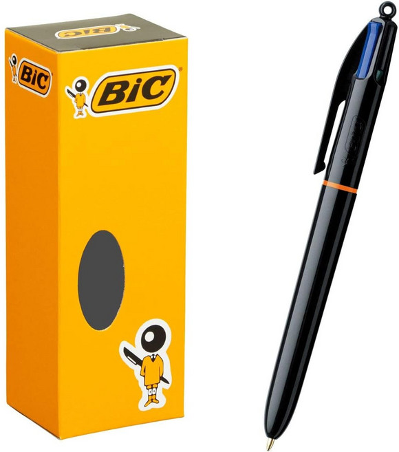 일본직발송 3. BIC 재팬 빅(BIC) 볼펜 4색 볼펜 다색 PRO 1.0MM 흑축 12개 4CPRO10BLK B07SV8Y2DH, One Size, 블랙